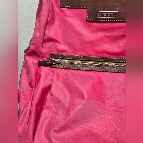 Tumi Pink and Brown Women's Backpack Y2K Vintage 90s - Picture 7 of 16